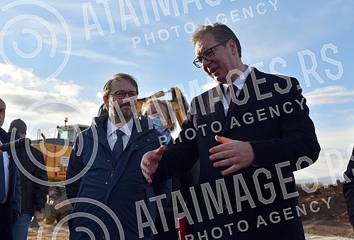 The President of the Republic of Serbia, Aleksandar Vucic, attended the ceremony marking the beginning of works on the construction of the highway E-80 Nis (Merosina) - Plocnik (Beloljin), phase 1, section Merosina-Merosina 1.Predsednik Republike S