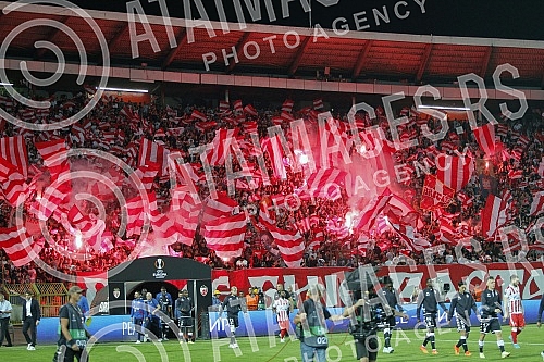 The match of the first round of the Europa League group stage between FC Crvena Zvezda and FC Monaco was played at the Rajko Mitic stadium.Utakmica prvog kola grupne faze Lige Evrope izmedju FK Crvena zvezda i FK Monako odigrana je na stadion Rajko