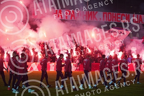 Delije, Red Star FC fans, organized a reception for the football players who achieved a historic success with a draw against Braga (1: 1) on Thursday night - a direct placement in the eighth finals of the Europa League, which is the biggest result of