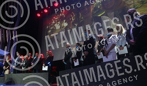 The Assembly of the Party of Freedom and Justice is being held in Kombank Hall.U Kombank dvorani se odrzava Skupstina Stranke slobode i pravde.