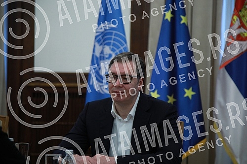 The President of the Republic of Serbia, Aleksandar Vucic, met with the Special Representative of the Secretary-General in Kosovo and Head of the United Nations Interim Administration Mission in Kosovo (UNMIK), Caroline Ziadeh
Predsednik Republike S The President of the Republic of Serbia, Aleksandar Vucic, met with the Special Representative of the Secretary-General in Kosovo and Head of the United Nations Interim Administration Mission in Kosovo (UNMIK), Caroline Ziadeh
Predsednik Republike S