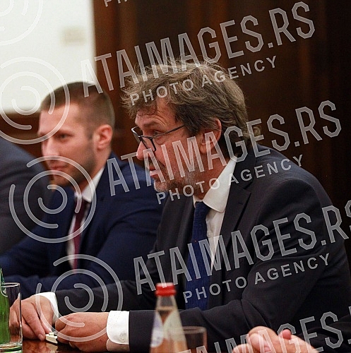 The President of the Republic of Serbia, Aleksandar Vucic, at the consultations on the candidate for Prime Minister with the representatives of the election list Zajedno za Vojvodina - Vojvodina (Democratic Alliance of Croats in Vojvodina, Zajedno za