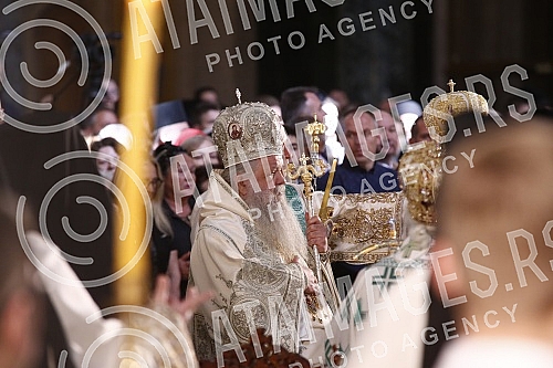His Holiness Patriarch of Serbia Mr. Porfirije and His Beatitude Archbishop of Ohrid and Macedonia Mr. Stefan, together with all the hierarchs of the Serbian Orthodox Church and the Macedonian Orthodox Church - Ohrid Archbishopric, served the Holy Hi His Holiness Patriarch of Serbia Mr. Porfirije and His Beatitude Archbishop of Ohrid and Macedonia Mr. Stefan, together with all the hierarchs of the Serbian Orthodox Church and the Macedonian Orthodox Church - Ohrid Archbishopric, served the Holy Hi