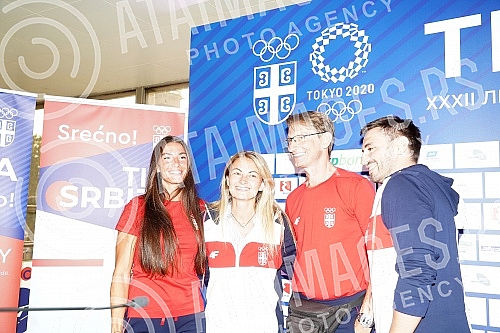 A press conference of the Serbian national athletics team was held at Nikola Tesla Airport before leaving for Tokyo for the Olympic Games. Na aerodromu Nikola Tesla odrzana je konferencija za medije atletske reprezentacije Srbije pred polazak u Tok