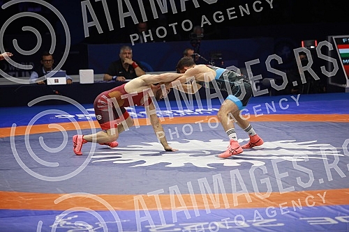 ight for the bronze medal in the category up to 65 kg freestyle, Iszmail Muszukajev (HUN) vs Haji Aliyev (AZE). Borba za bronzanu medalju u kategoriji do 65 kg slobodnim stilom, Iszmail Muszukajev (Madjarska) vs Haji Aliyev (Azerbejdzan).
