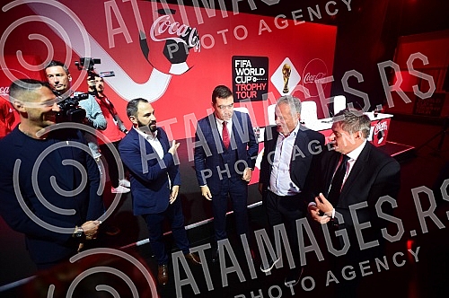 On its way through numerous countries of the world, the FIFA World Cup⢠Trophy Tour by Coca-Cola is staying in Belgrade, and on that occasion a press conference was organized in the BelExpo center with the presence of world and domestic football le On its way through numerous countries of the world, the FIFA World Cup⢠Trophy Tour by Coca-Cola is staying in Belgrade, and on that occasion a press conference was organized in the BelExpo center with the presence of world and domestic football le