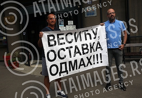 A protest against the demolition of a residential building in Vidovdanska Street, organized by the coalition 