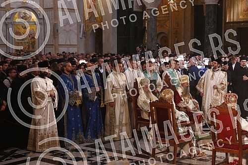 His Holiness Patriarch of Serbia Mr. Porfirije and His Beatitude Archbishop of Ohrid and Macedonia Mr. Stefan, together with all the hierarchs of the Serbian Orthodox Church and the Macedonian Orthodox Church - Ohrid Archbishopric, served the Holy Hi His Holiness Patriarch of Serbia Mr. Porfirije and His Beatitude Archbishop of Ohrid and Macedonia Mr. Stefan, together with all the hierarchs of the Serbian Orthodox Church and the Macedonian Orthodox Church - Ohrid Archbishopric, served the Holy Hi
