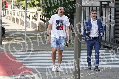 In front of the Supreme Court of Cassation, the press conference of the Democratic Party of Serbia regarding the decision of the Court of Appeal in the case in which the vice-president of that party, Uros Jankovic, was convicted of embezzlement with 