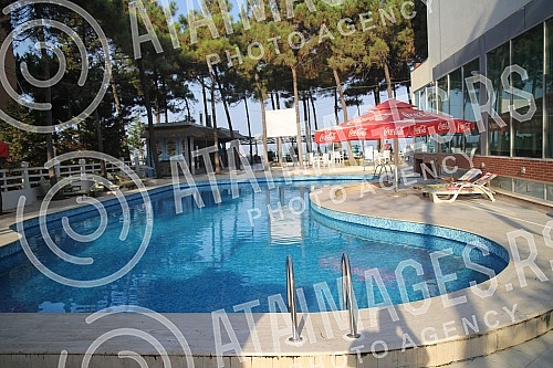 Sandy beach in Durres.Pescana plaza u Dracu.