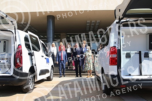 The President of the Republic of Serbia, Aleksandar Vucic, attended the handover of 26 specialized vehicles for the transport of vaccines and medical personnel procured with IPA 2020 funds through the EU Local Development Project (EU PRO PLUS), imple