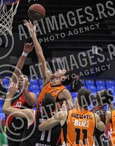 Match of the 10 rounds of the ABA League 2 played in the Ranko Zeravica hall between KK Dynamic and KK Zrinjski (Mostar).Utakmica 10 kola ABA lige 2 odigrana u hali Ranko Zeravica izmedju KK Dynamic i KK Zrinjski (Mostar). 