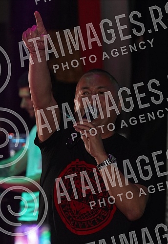 Performance of Radisa Trajkovic - Djani held on raft Na vodi kafana.Nastup Radise Trajkovic - Djani na splavu Na vodi kafana.