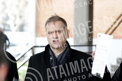 In front of the Third basic prosecutor's office, a press conference was held by the deputy president of the Party of freedom and justice, Borko Stefanovic, on the topic In front of the Third basic prosecutor's office, a press conference was held by the deputy president of the Party of freedom and justice, Borko Stefanovic, on the topic