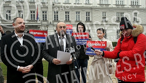 Dveri Vice President Ivan Kostic and Milovan Jakovljevic held a press conference on Dveri Vice President Ivan Kostic and Milovan Jakovljevic held a press conference on