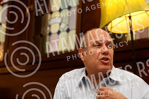 Federico Moccia, italian writer, screenwriter and film director in Belgrade gives interview.Federiko Moca (Federico Moccia) italijanski pisac, scenarista i reziser u Beogradu daje intervju.