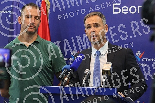 A press conference was held at the People's Party's premises by the party's vice president, Miroslav Aleksic, on the connection between the 