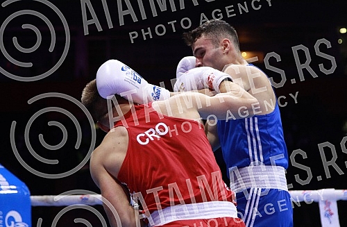 2021 Olympic Boxing World Championships - Stark Arena. Round 32, Light Middleweight (71kg), Filip Kolar (Croatia) (RED) vs Don Emini (Norway).
Svetsko prvenstvo u olimpijskom boksu 2021 - Stark arena. 2021 Olympic Boxing World Championships - Stark Arena. Round 32, Light Middleweight (71kg), Filip Kolar (Croatia) (RED) vs Don Emini (Norway).
Svetsko prvenstvo u olimpijskom boksu 2021 - Stark arena.