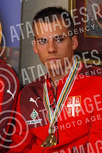 Konferencija za medije Kuglaskog saveza Srbije povodom osvajanja zlatne medalje na Svetskom prvenstvu u Nemackoj. Konferencija za medije Kuglaskog saveza Srbije povodom osvajanja zlatne medalje na Svetskom prvenstvu u Nemackoj.