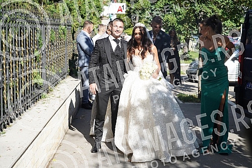 Bojana Rodic and Mirko Sijan, accompanied by relatives and friends, arrived for the wedding in the Church in Surcin, where Mirko was baptized as a baby.