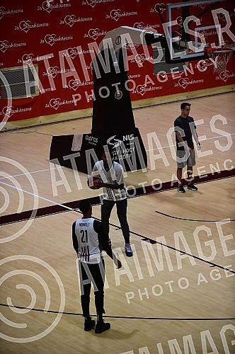 The open part of the training of the players of KK Partizan Mozzart Bet in the small hall of the Stark Arena and making statements before the trip to Berlin, where on Friday, October 7, the first match of this year's Euroleague season awaits them, ag