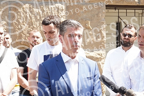 In front of the Supreme Court of Cassation, the press conference of the Democratic Party of Serbia regarding the decision of the Court of Appeal in the case in which the vice-president of that party, Uros Jankovic, was convicted of embezzlement with 