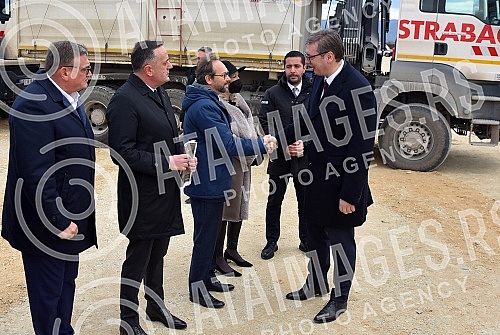 The President of the Republic of Serbia, Aleksandar Vucic, attended the ceremony marking the beginning of works on the construction of the highway E-80 Nis (Merosina) - Plocnik (Beloljin), phase 1, section Merosina-Merosina 1.Predsednik Republike S