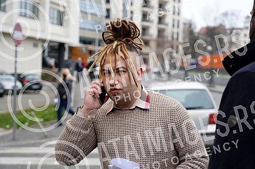 Stefan Djuric Rasta is leaving the court after reaching an agreement in the First Basic Court in Belgrade on admitting guilt for illegal possession of drugs, which he concluded with the Belgrade Higher Public Prosecutor's Office, and was sentenced to