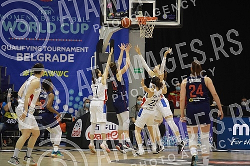 The first match of Group A in the FIBA Women's Basketball World Cup 2022 Qualifying Tournament between the national teams of Australia and Brazil was played in the Ranko Zeravica hall.Druga utakmica Grupe A na kvalifikacionom turniru za Svetsko prv