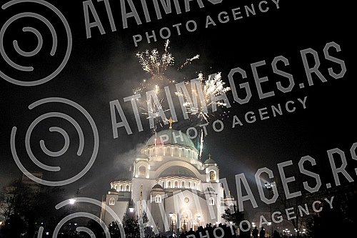 Proslava, sa vatrometom, Srpske (Pravoslavne) Nove godine ispred Hrama Svetog Save. Proslava, sa vatrometom, Srpske (Pravoslavne) Nove godine ispred Hrama Svetog Save.