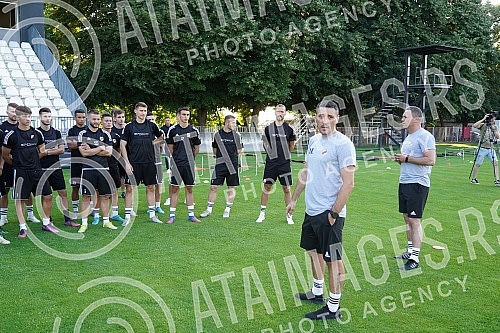 Promotion of the new head of the Cukaricki football club Dusan Kerkez and the first roll call of the team before the start of preparations for the upcoming 2022/23 season.Promocija novog sefa struke fudbalskog kluba Cukaricki Dusana Kerkeza i prva 
