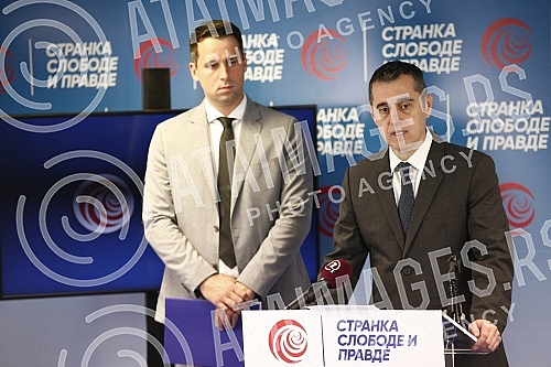 The press conference of the Party of Freedom and Justice, the topic of which was what we should do to mitigate the effects of the crisis on citizens, was held at the party's headquarters.Konferencija za medije Stranke slobode i pravde cija je tema 