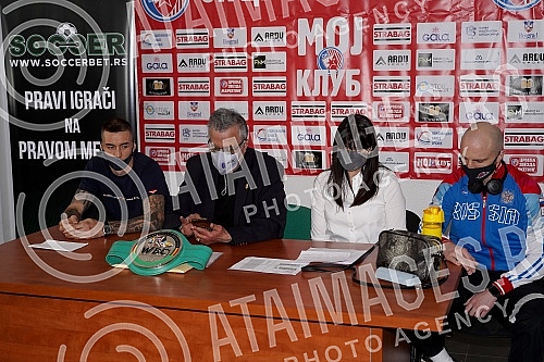 Measurement of boxers in the premises of the Red Star Sports Association before the match at the 