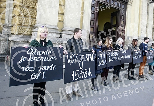 In front of the main train station organized a peace action In front of the main train station organized a peace action
