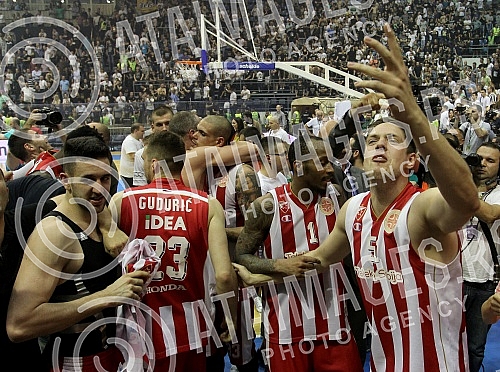 Serbian basketball League (KLS) playoffs final, 4th game, between KK Crvena Zvezda Telekom and KK Partizan NIS played at Aleksandar Nikolic sports hall.Cetvrta utakmica finala plej ofa Kosarkaske Lige Srbije (KLS) izmedju kosarkasa Crvene zvezde Tel