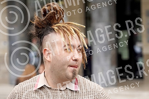 Stefan Djuric Rasta is leaving the court after reaching an agreement in the First Basic Court in Belgrade on admitting guilt for illegal possession of drugs, which he concluded with the Belgrade Higher Public Prosecutor's Office, and was sentenced to