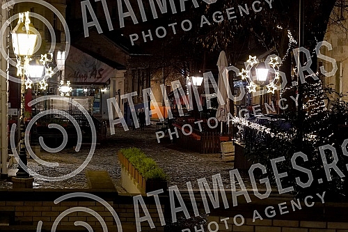 Empty Skadarlija, famous bohemian quarter in the heart of Belgrade, due to canceled New Year's EvePrazna Skadarlija, cuvene boemska cetvrt u srcu Beograda,  zbog otkazanog doceka Nove godine.