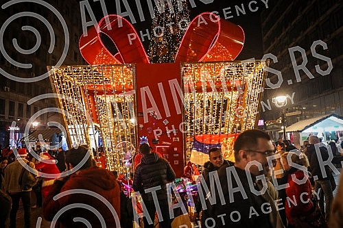 Atmosphere in the center of Belgrade on New Year's Eve.Atmosfera u centru Beograda uoci Nove godine.
