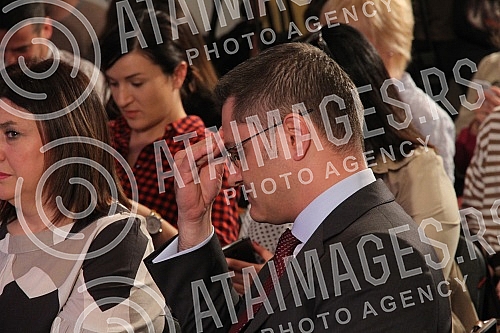 Press conference of Natasa Jeremic, wife of Vuk Jeremic - candidate for president of Republic of Serbia.Pres konferencija Natase Jeremic, supruge Vuka Jeremica - kandidata za predsednika Srbije.
