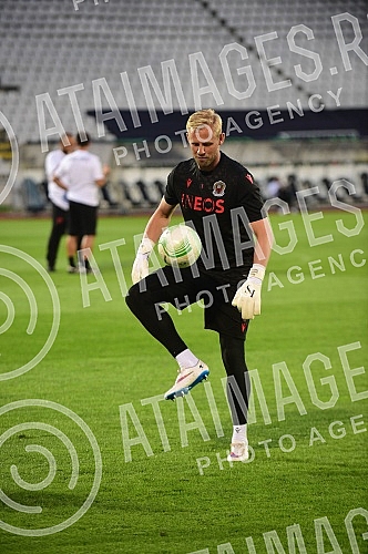 The players of FC Nice held a training session on the occasion of the upcoming Conference League match against FC Partizan.Igraci FK Nice odrzali su trening povodom predstojeceg meca Lige konferencija koji igraju protiv FK Partizan.