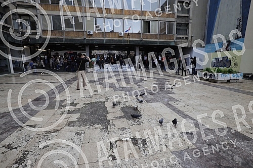 Students are not for sale - protest of students on the plateau near the Faculty of Philosophy.Studenti nisu na prodaju - protest studenata i studentkinja na platou kod Filozofskog fakulteta.