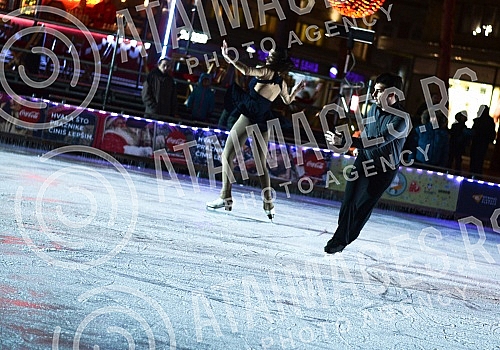 Open outdoors skating rink at Nikola Pasic Square.Otvoreno klizaliste na otvorenom na Trgu Nikole Pasica. 
