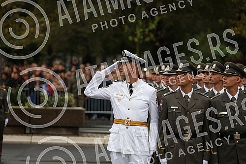 The ceremony for the promotion of the youngest officers of the Serbian Armed Forces was held in front of the House of the National Assembly of the Republic of Serbia.Svecanost povodom promocije najmladjih oficira Vojske Srbije odrzana je ispred Dom