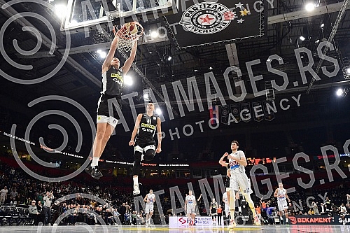 The match of Aba League between KK Partizan Mozzart Bet and KK Buducnost Voli.Utakmica Aba Lige izmedju KK Partizan Mozzart Bet i KK Buducnost Voli.