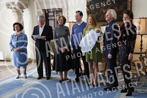 His Royal Highness Prince Philip Karadjordjevic and Danica Karadjordjevic with his son Stefan at the White Palace.Njegovo Kraljevsko Visocanstvo Princ Filip Karadjordjevic i Danica Karadjordjevic sa sinom Stefanom na Belom dvoru.