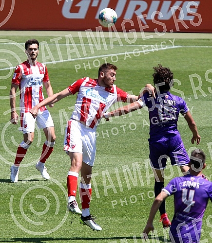 Training match between FC Red Star and FC Graficr played at the Rajko Mitic stadium. Trening utakmica FK Crvena zvezda i FK Graficar odigrana na stadionu Rajko Mitic.