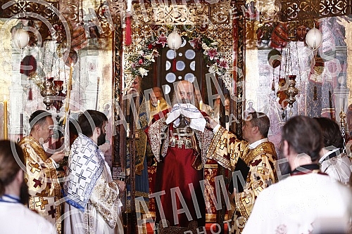 The Serbian Patriarch Porfirije was enthroned in the Peck Patriarchate Monastery, in Kosovo and Metohija, on the throne of the Archbishop of Pec and Serbian Patriarchs, and the act of ordination took place on the Feast of the Intercession of the Bles The Serbian Patriarch Porfirije was enthroned in the Peck Patriarchate Monastery, in Kosovo and Metohija, on the throne of the Archbishop of Pec and Serbian Patriarchs, and the act of ordination took place on the Feast of the Intercession of the Bles