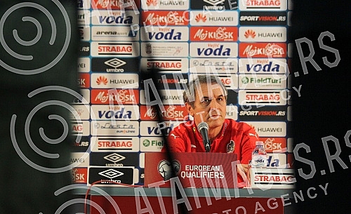 Press Conference and Training of the Austrian national football team (Osterreichische Team) held at the stadium 