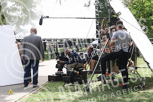 Journalists attended the filming of the new domestic thriller series 