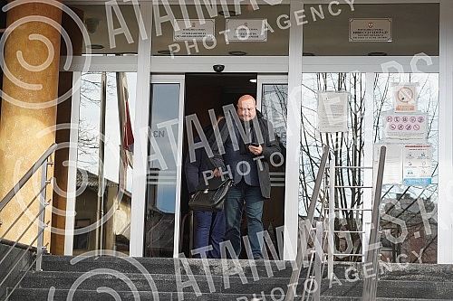 Departure of Predrag Koluvija and a lawyers from the Prosecutor's Office for Organized Crime, where a preparatory hearing was scheduled in the case of 